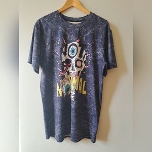 Acid Wash Skull Graphic T-Shirt "Not Normal"